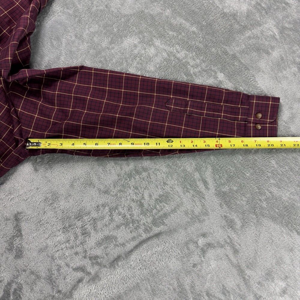 Brooks Brothers 346 Dress Shirt Men Medium Maroon Plaid Check Button-Down Preppy - Picture 11 of 12